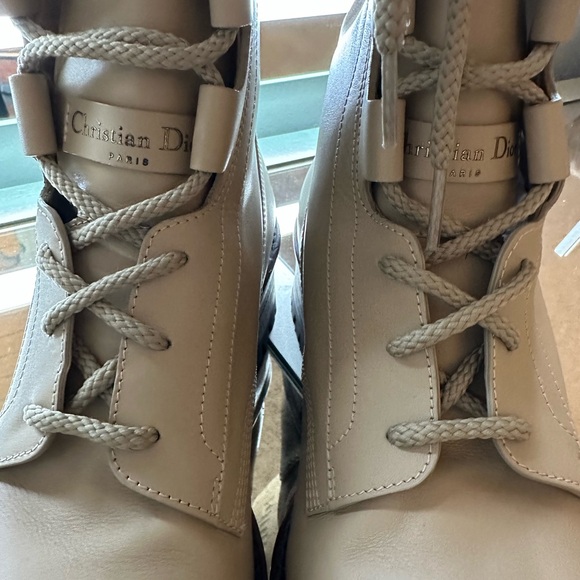 Dior Cream Combat Boots - Picture 2 of 9